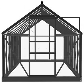 antracitszürke üveg és alumínium melegház 155 x 395,5 x 191 cm