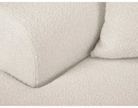 Bézs buklé kinyitható tárolóhelyes sarokkanapé (bal oldali-heverő résszel) Kyoto – Cosmopolitan Design