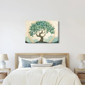 Kép – Elegáns mozaik fával (90x60 cm)