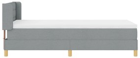 Boxspring ágy matraccal világosszürkében, 100 x 200 cm, szövet