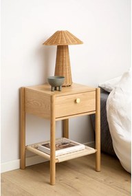 Világos natúr színű éjjeliszekrény tölgyfa dekorral Monfort – Actona