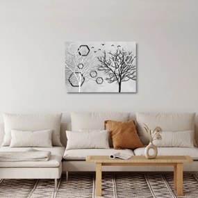 Absztrakt kép a fák (üvegen) (70x50 cm)