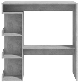 Betonszürke szerelt fa bárasztal tárolópolccal 100x50x101,5 cm