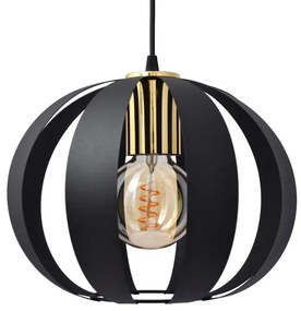 Csillár zsinóron NEWTON 1xE27/15W/230V fekete/arany