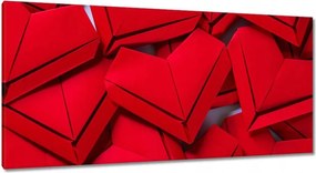Vászonkép 115x55 Papír szív origami