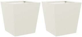 2 db fehér acél kerti növénytartó 40 x 40 x 40 cm