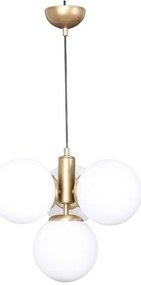 Fehér-aranyszínű függőlámpa üveg búrával ø 15 cm Hector – Squid Lighting