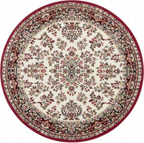 Kerek szőnyeg,piros-krém mintás hagyományos 140cm