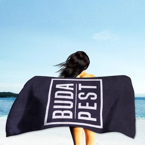 Budapest sötétkék strandtörölköző