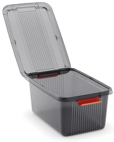 Szürke fedeles műanyag tárolódoboz 59x39x45 cm K Latch Box – KIS