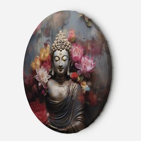 Gario Kerek vászonkép Buddha virágokkal körülvéve Méret: 40 x 40 cm