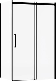 Zuhanykabin 100X80X195 Csúsztatható Indes Fekete Üveg 8MM