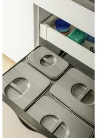 Hulladékgyűjtő GTV Multino 600, szelektív, utólag behelyezhető, 3x15+7 L edénnyel, fedéllel, beépítő kerettel