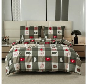 Mikroszálas flanel ágyneműhuzat CHRISTMAS SOCKS zöld Ágyneműhuzat mérete: 2 db 70 x 90 cm | 200 x 220 cm
