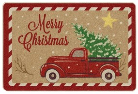 Karácsonyi lábtörlő HOLIDAY RIDE 60x90 cm, piros