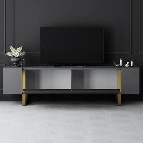 TV szekrény Yildiz - Anthracite, Gold