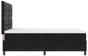 Boxspring Ágy Matraccal és LED Fekete 160x200 cm Bársonyos