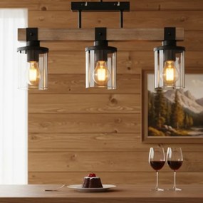 Brilagi - VISTA felületre szerelhető csillár 3xE27/60W/230V tölgy