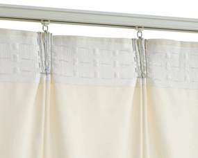 vidaXL 2 db krémszínű bársony sötétítőfüggöny kampókkal 140 x 225 cm