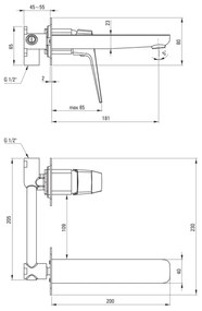 Deante BQL_054L - BLUR falba süllyesztett mosdócsaptelep, fényes króm