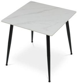 Étkezőasztal 80×80 cm, Kerámia Márvány Lappal. HT-398M WT