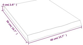 kezeletlen tömör fa fürdőszobai pult 40x50x(2-4) cm