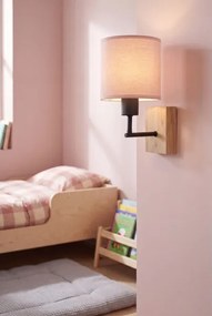 BRILAGI - Fali lámpa BOBO WOOD 1xE27/25W/230V tölgy/fekete/rózsaszín