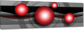 Vászonkép 150x50 Piros gömbök szürke háttéren Ab