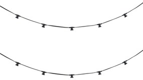 Összekapcsolható fekete fényfüzér dugóval 6m 10-izzós IP54 - Lubber