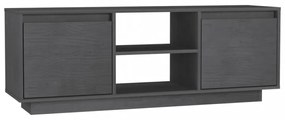 szürke tömör fenyőfa TV-szekrény 110 x 30 x 40 cm