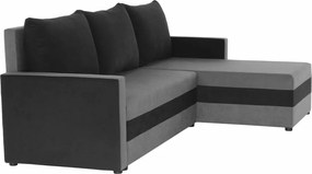 Univerzális ülőgarnitúra, szürke/fekete, PAULITA NEW