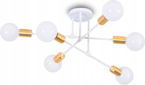 Mennyezeti függőlámpa Plafon Csillár Fehér Arany 6x E27 Glamour nappaliba