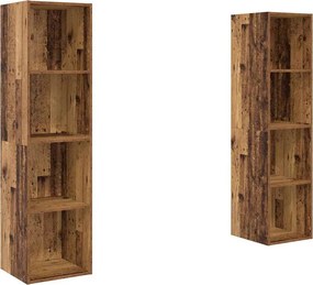 vidaXL TV szekrény garnitúra 2 pcs Barna 37 x 37 x 142,5 cm Faanyag