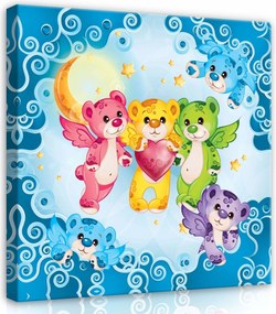 Vászonkép 40x40 Rózsaszín mackó szív Világos akcentus minimalizmusban a szobába