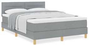 Box Spring Ágy Matraccal Világosszürke 140x200 cm Szövet