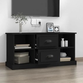 fekete szerelt fa TV-szekrény 99,5x35,5x48 cm