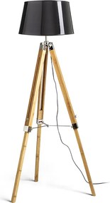 RENDL ALVIS/RIDICK állólámpa csillogó fekete arany fólia/bambusz/króm 230V LED E27 15W