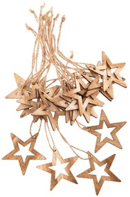 Csillag karácsonyi fa dísz készlet, natúr, 18 db-os