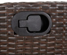 barna polyrattan dönthető kerti szék párnákkal