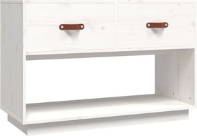 vidaXL fehér tömör fenyőfa TV-szekrény 90x40x60 cm