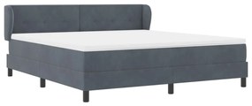 vidaXL Boxspring Ágy Matrac Sötétszürke 180x200 cm Bársony