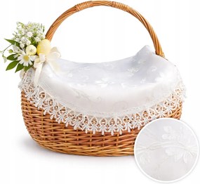 Szalvéta Fehér Húsvéti Kosárba Nagy 60x60 cm kerek