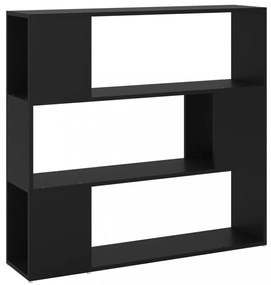 fekete szerelt fa térelválasztó könyvszekrény 100 x 24 x 94 cm