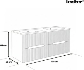 Trent 120 alsó fürdőszobabútor kerámia mosdóval 4 fiókos, sunset tölgy