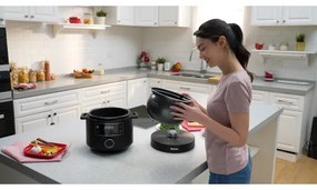 Tefal - Többfunkciós elektromos edény TURBO CUISINE 4,8 l 1090W/230V fekete