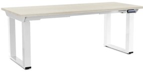 OfficeTech Strong állítható magasságú asztal 180 x 80 cm, fehér alap, fehér kőris