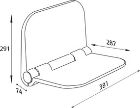 Aqualine Aqualine, DINO Fürdőszoba ülőke 37,5x29,5cm, összecsukható, fehér, DI82