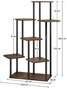 Virágtartó állvány Anita (sötét fa + fekete) . 1116207