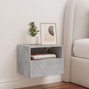 betonszürke szerelt fa fali TV-szekrény 40 x 30 x 30 cm