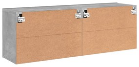 2 db betonszürke falra szerelhető TV-szekrény 60 x 30 x 41 cm